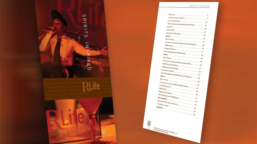 Interactive PDF with beverage list