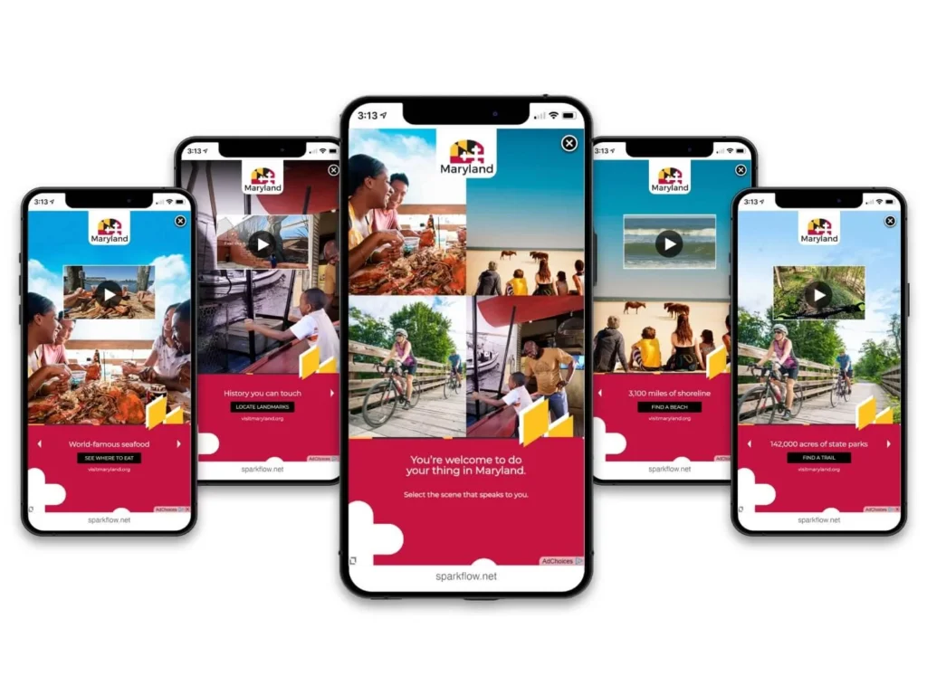 Phones with Maryland Tourism add