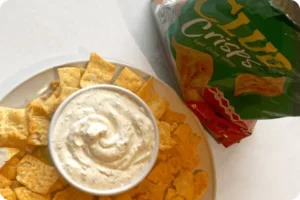 Club Crisps around a bowl of dip