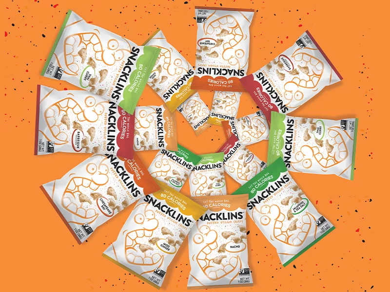 Snacklins new branding and packaging