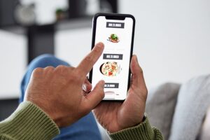 Person scrolling through phone